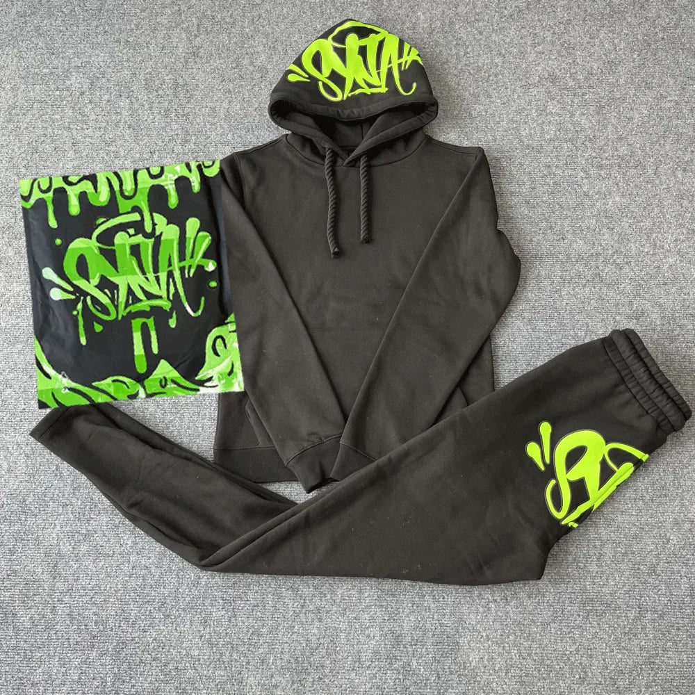 Sy-World Casual Streetwear Sportswear Hoodie Sweatshirt Men's Women's Hip Hop Style Winter Cotton Long Pants Set