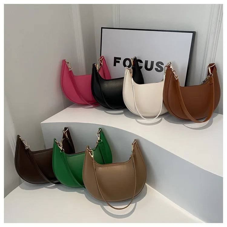 New Fashionable High-end Moon-shaped Baseball Bag Showing Luxury Women's Single Shoulder Bag Elegant lady Handbags bolso mujer