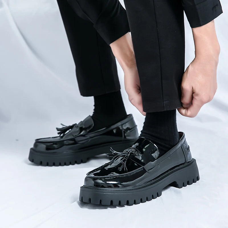 Casual Shoes Mens Comfortable Driving Loafers Light Moccasins Men Fashion Sequins Bling Party Wedding Black Dress Flats Tassel