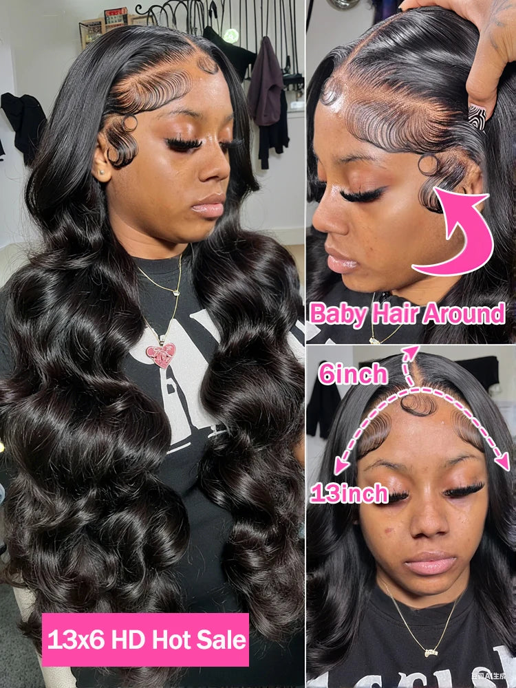 Luvin HD Transparent Body Wave Human Hair Wigs 13x6 Body Wave Lace Front Wig Human Hair Brazilian Water Wave Lace Frontal Wigs