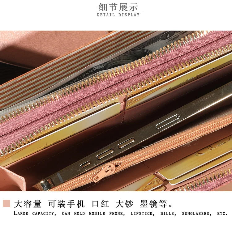 Long Women's Wallet Female Purses Tassel Coin Purse Card Holder Wallets Double Zipper Pu Leather Clutch Luxury Money Phone Bag