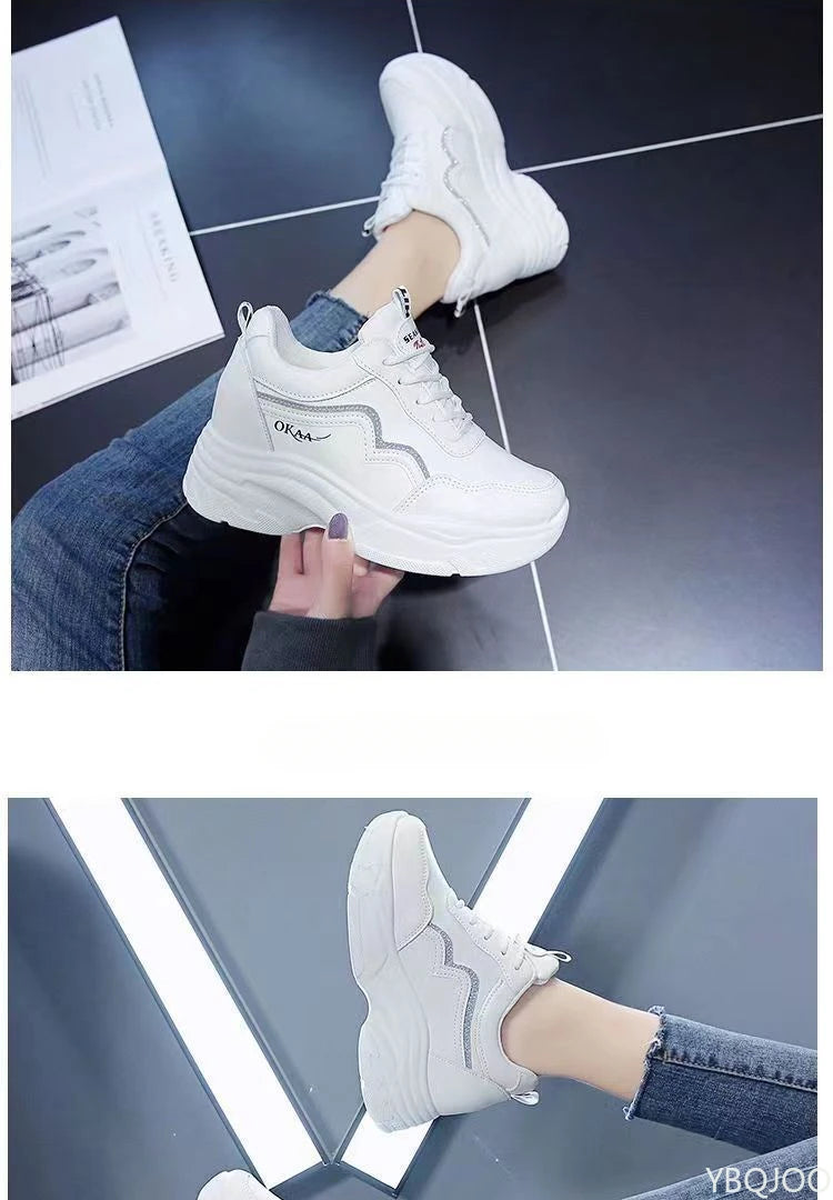 High top Women's Sneakers Casual comfort vulcanized shoes Fashion versatile leather shoe Ladies nonslip breathable Shoes Zapatos