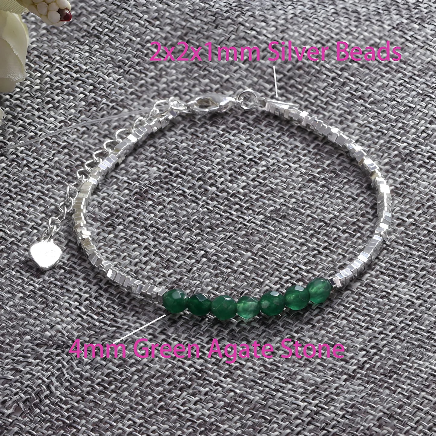 VENTFILLE 925 Sterling Silver Line Extremely fine Bracelet for Women Love Haert Bead Korean Ins Sweet Jewelry Gift Dropshipping