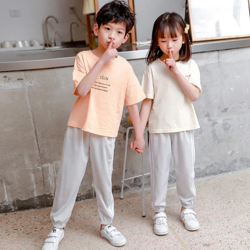 Summer Boys and Girls Thin Pants Kids Sport Wear Trousers Children's Clothes Comfortable Breathable Candy Color Pants