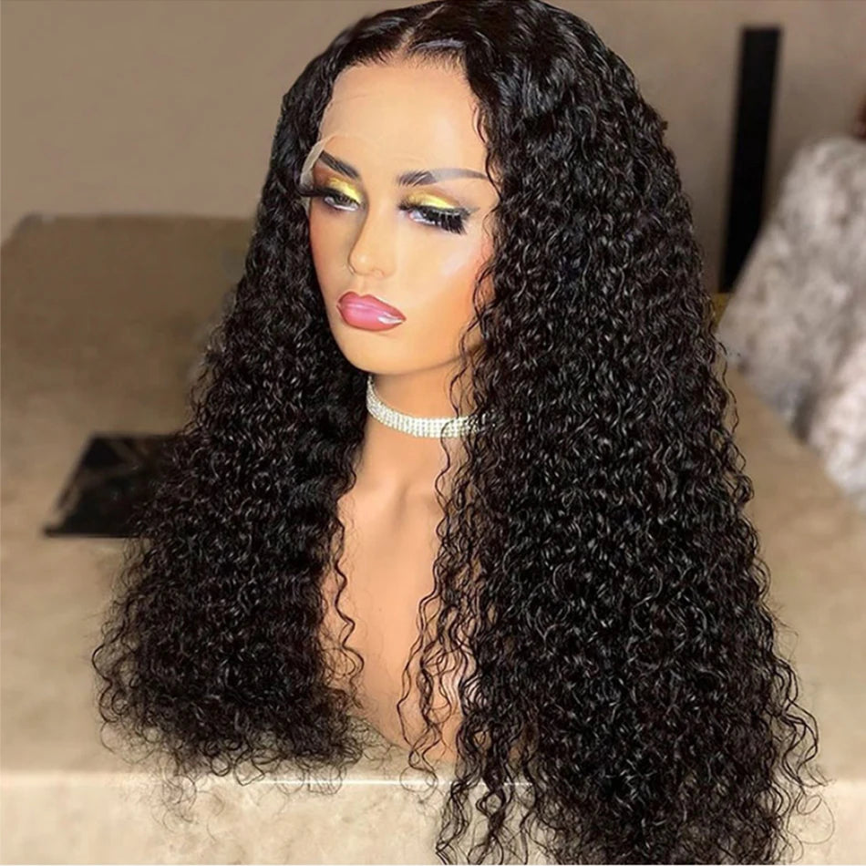 Kinky Curly 13x4 Lace Frontal Wig For Women 13x6 Glueless Human Hair Wigs Deep Water Wave Full Lace Front Wigs Ready to Wear Wig