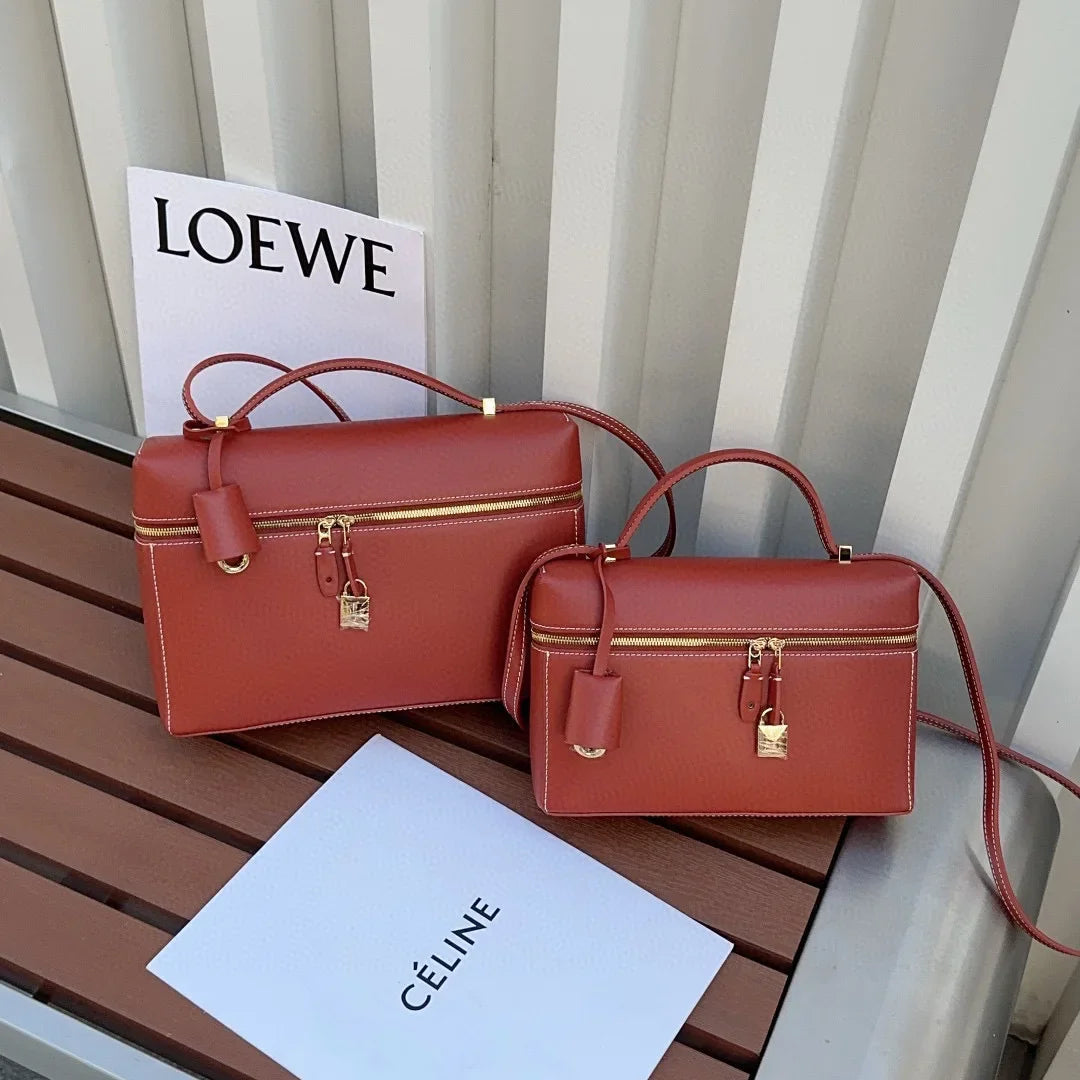 Lp27vintagecow Leather Extra Bag Casual Large Capacity Handbag Single Strap Soft Shape Autumn New Release Box Bag