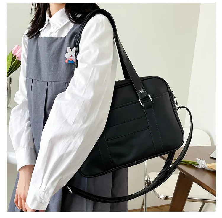 Japanese Style JK Bag Women High School Student Uniform Bag PU Leather Shoulder Bag Women Simple Handbags Crossbody Bags Itabag