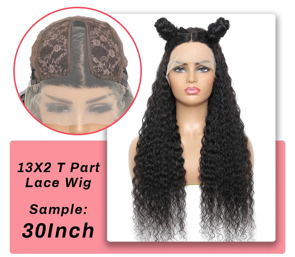 Deep Wave Frontal Wig Human Hair 13x4 Curly Human Hair Wig Transparent  Lace Wig 13x6 Water Wave Wigs 180 Density