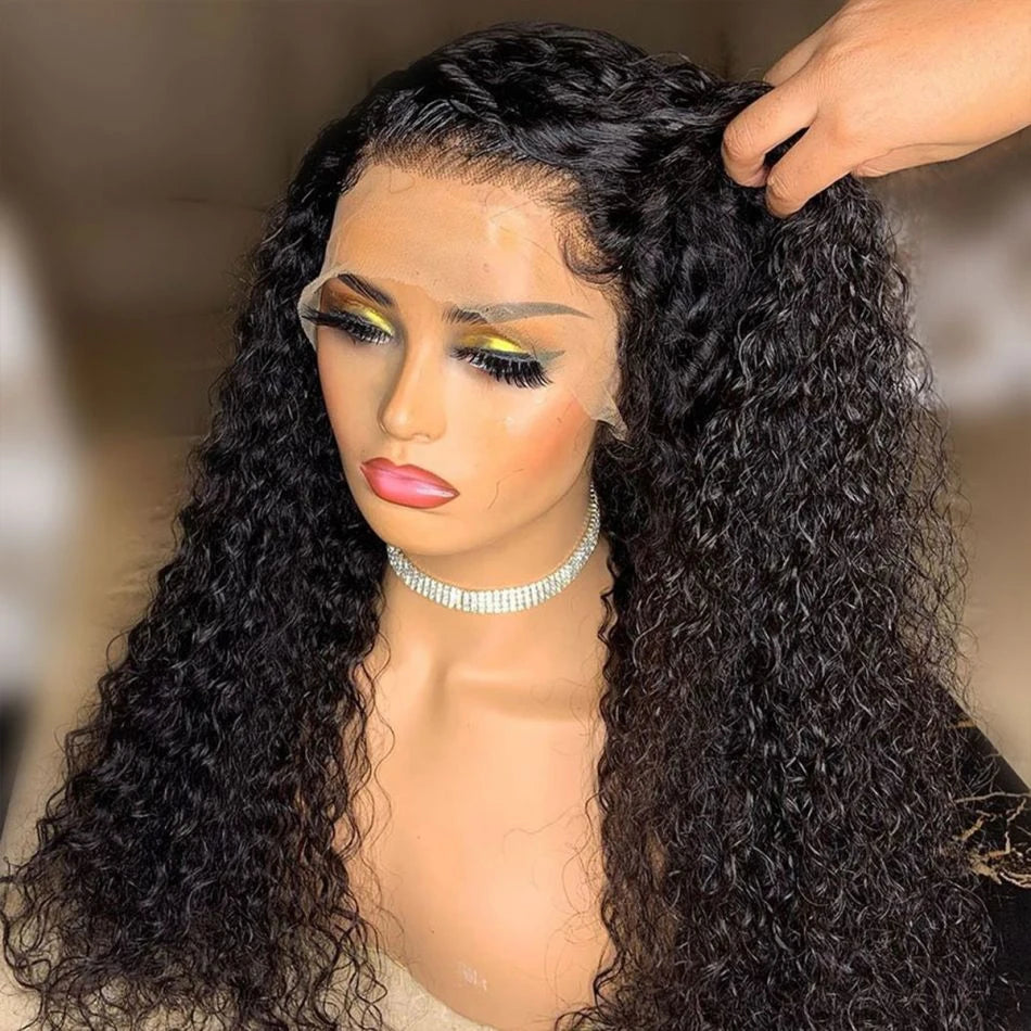 Kinky Curly 13x4 Lace Frontal Wig For Women 13x6 Glueless Human Hair Wigs Deep Water Wave Full Lace Front Wigs Ready to Wear Wig