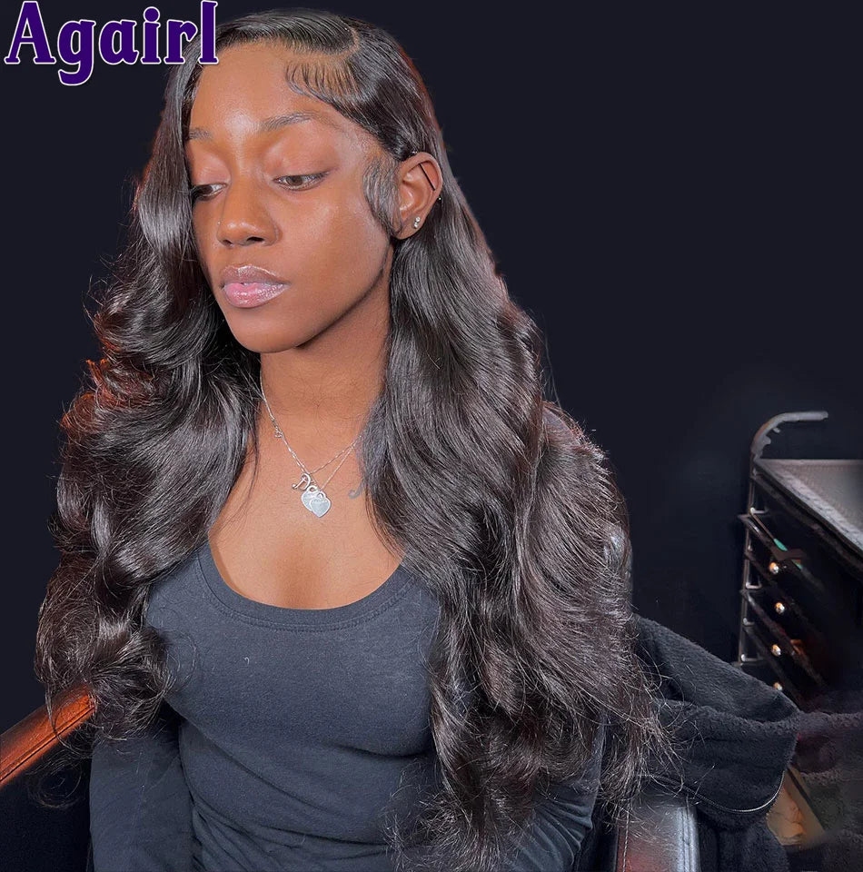 Ombre Orange Red Colored Body Wave Wigs Human Hair 13x6 Lace Frontal Wigs Brazilian 6x4 Lace Closure Wavy Wigs For Women 34 Inch