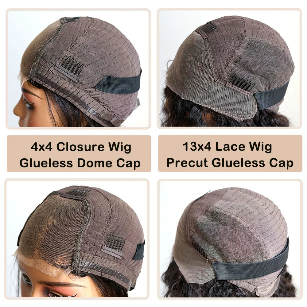 250% Density Loose Wave Wig 13x4 Transparent Lace Frontal Gluless Wig Preplucked 100% Human Hair Ready To Wear Woman Wigs