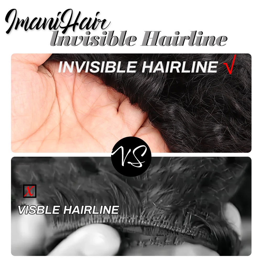 210% Half Wigs Human Hair Kinky Curly Headband Wig Upgrade 3 IN 1 Half Wig With Drawstring Seamless Clip Ins Flip Over Wig