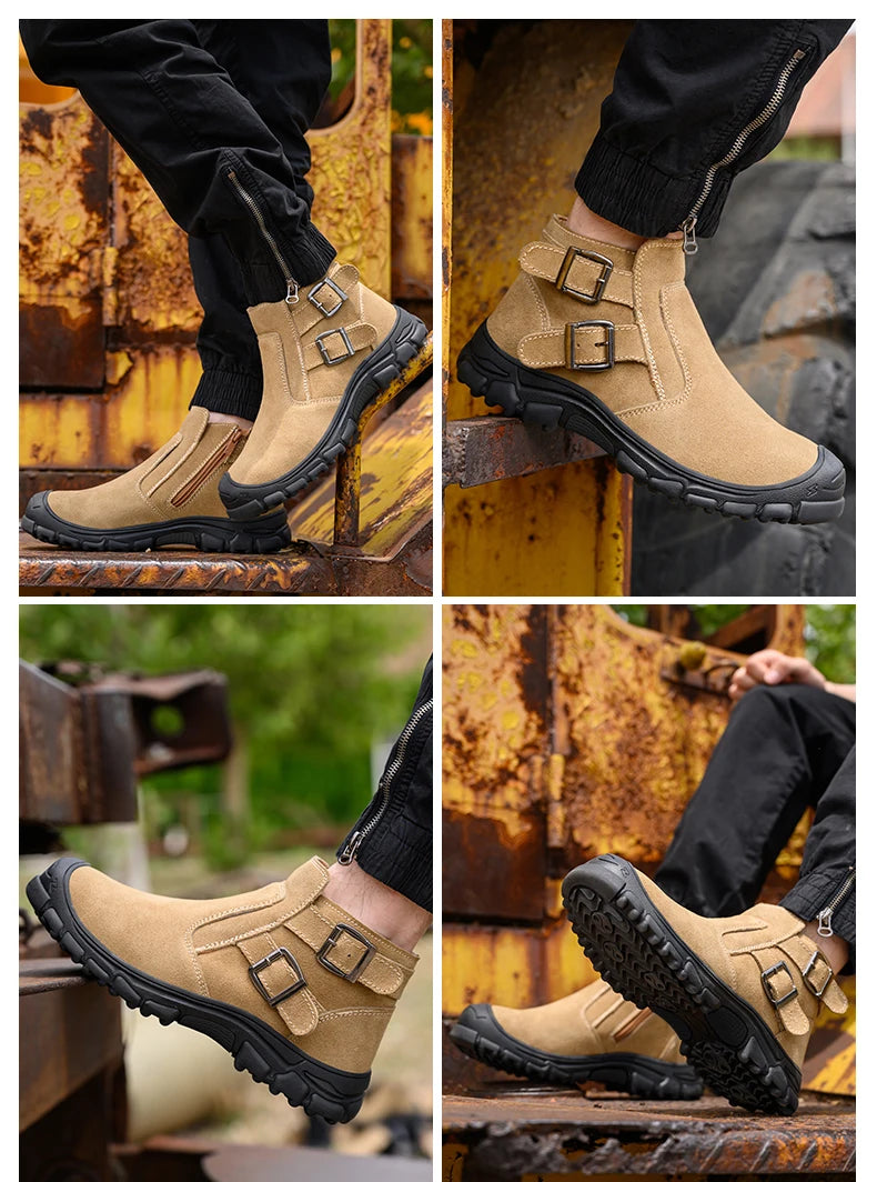 Men Work Safety Boots Indestructible Welder Shoes Steel Toe Work Shoes Anti smashing Security Protective Men Safety Shoes