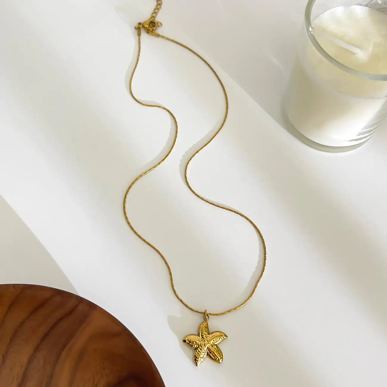 MHS.SUN Starfish Shell Conch Pendant Necklaces For Women Men Stainless Steel Trendy Chain Choker Beach Jewelry Summer Party