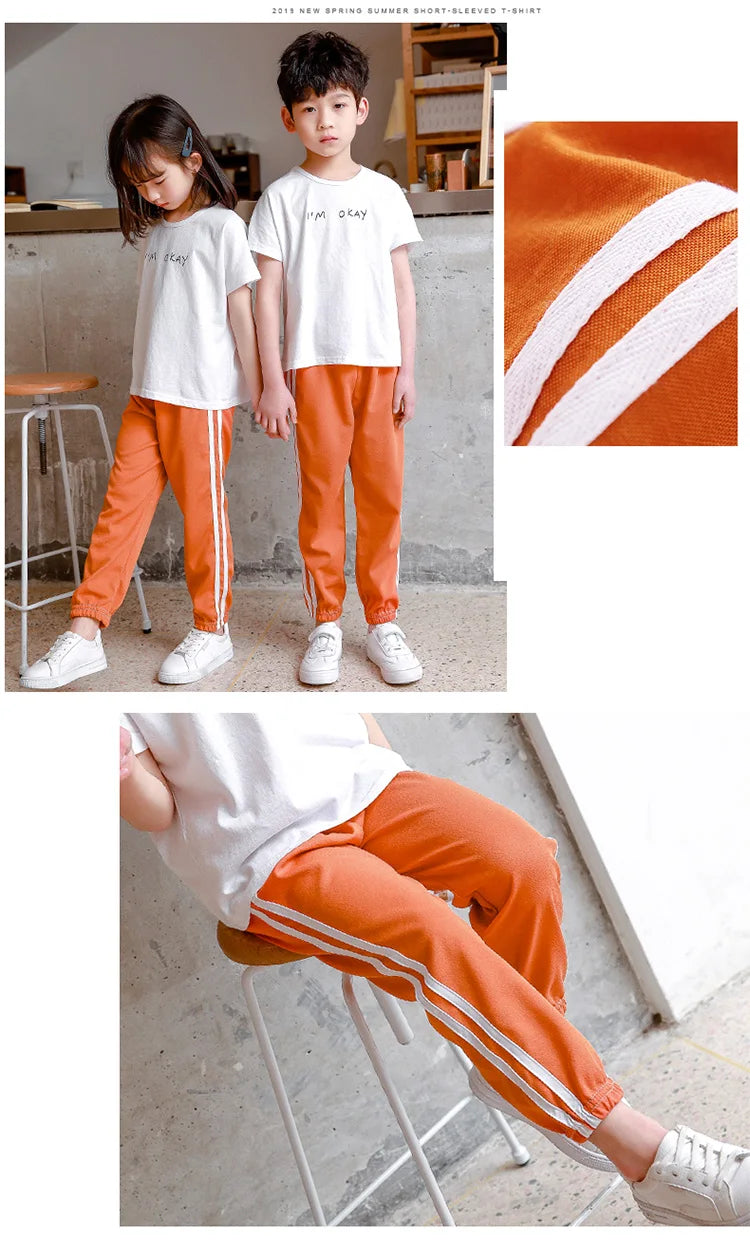 Summer Boys and Girls Thin Pants Kids Sport Wear Trousers Children's Clothes Comfortable Breathable Candy Color Pants