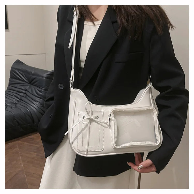 Y2k Harajuku Shoulder Bag Women Korean Transparent Ita Bag School Crossbody Bag Female Japanese Designer Preppy Handbag Purse
