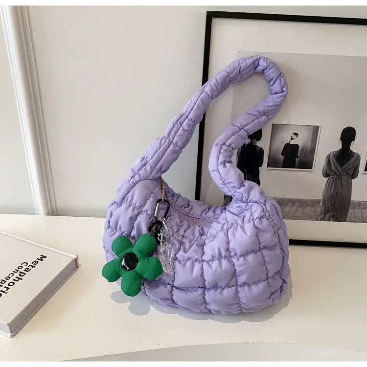 Women's Bag Korean Version Sweet Girly Style Shoulder Bag Fashion Casual Bubble Dumpling Bag Fold Cloud Bag Fashion Exquisite