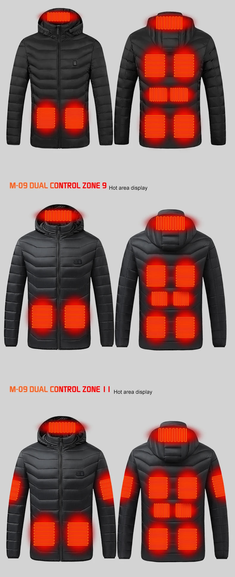 TODWARM Heated Jacket 21 Areas Winter Men's Women's Motorcycle Jacket USB Electric Heating Jacket Heated Vest Moto Thermal Cloth