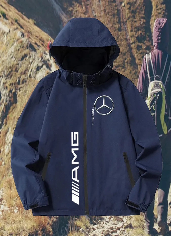 Mercedes-benz UPF100 + Men's autumn windbreaker with pocket zipper, sun protection jacket, UV ultra-light breathable fabric