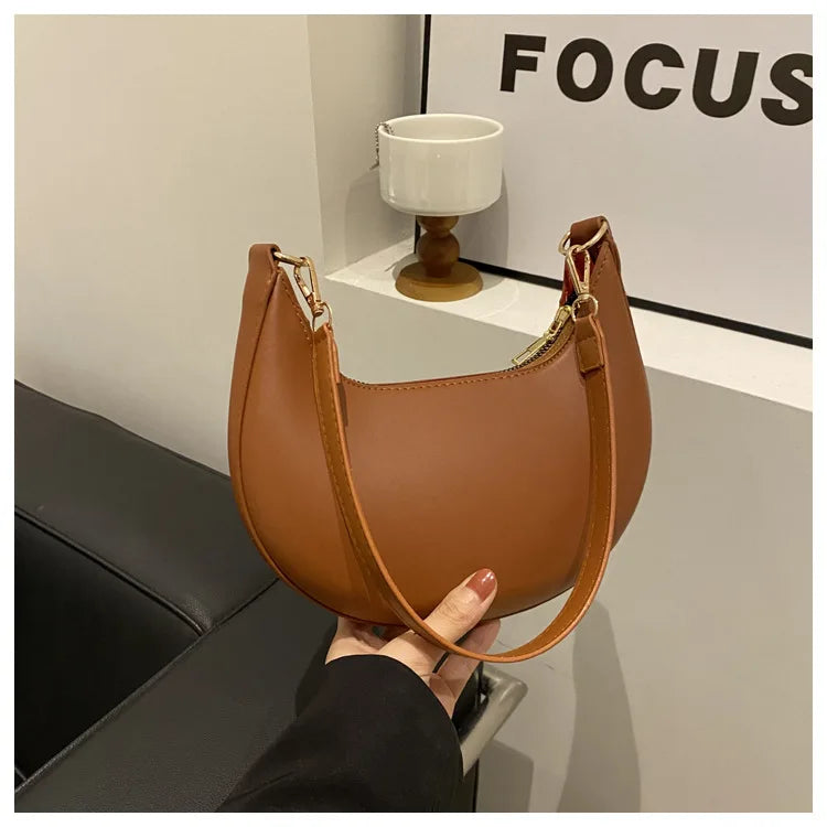 New Fashionable High-end Moon-shaped Baseball Bag Showing Luxury Women's Single Shoulder Bag Elegant lady Handbags bolso mujer