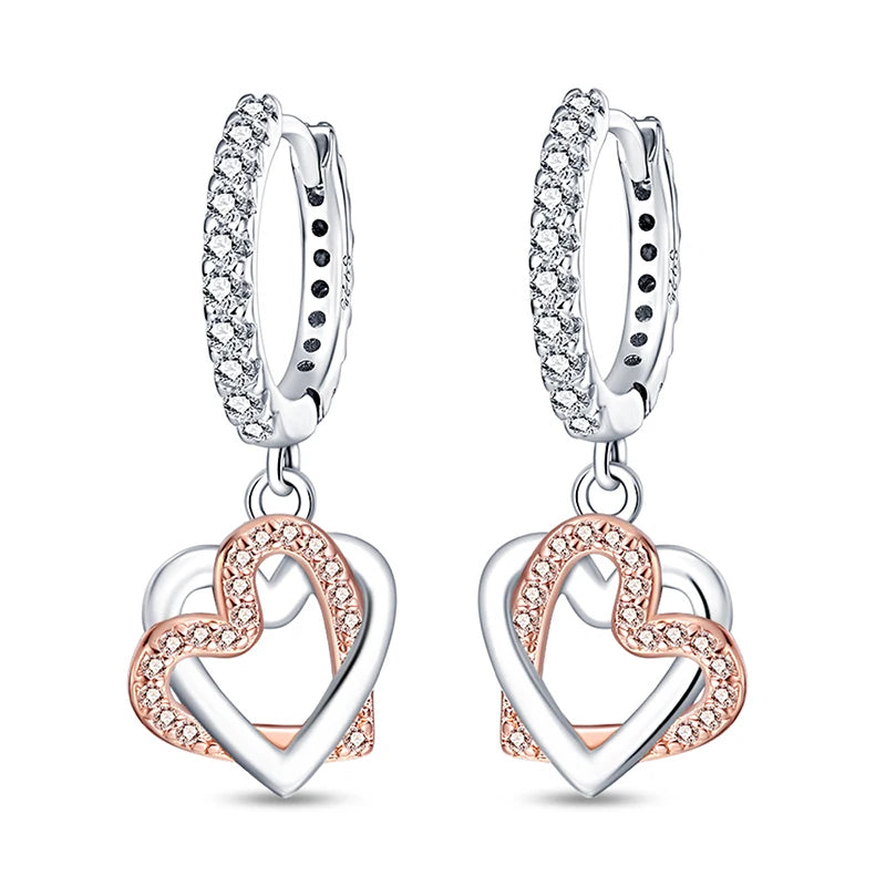 2025 New 925 Sterling Silver Hoop Earrings Flowers Zircon Drop Earrings Stud For Woman Fine Birthday Wedding Party Jewelry Gifts