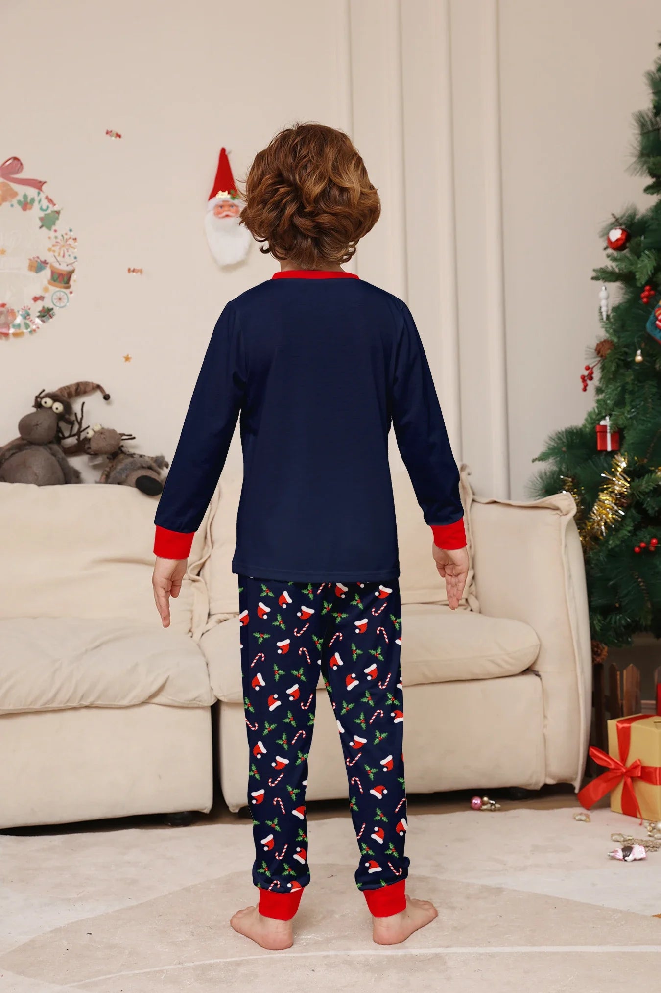 New Merry Christmas Print Mom Daughter Dad Son Matching Pajamas Set 2 Pieces Suit Soft Loose Loungewear Xmas Family Look Pyjamas