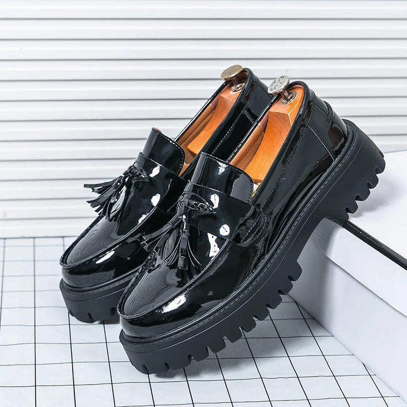 Casual Shoes Mens Comfortable Driving Loafers Light Moccasins Men Fashion Sequins Bling Party Wedding Black Dress Flats Tassel