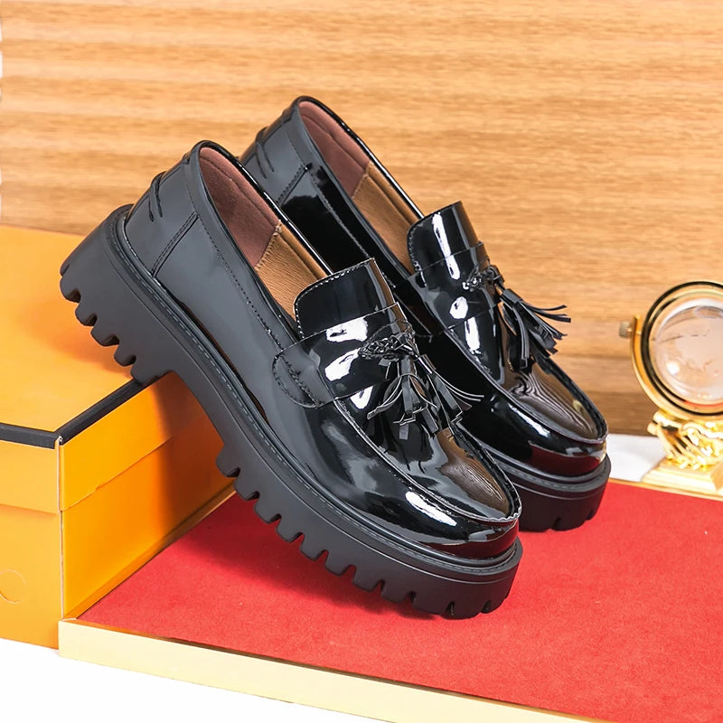 Casual Shoes Mens Comfortable Driving Loafers Light Moccasins Men Fashion Sequins Bling Party Wedding Black Dress Flats Tassel
