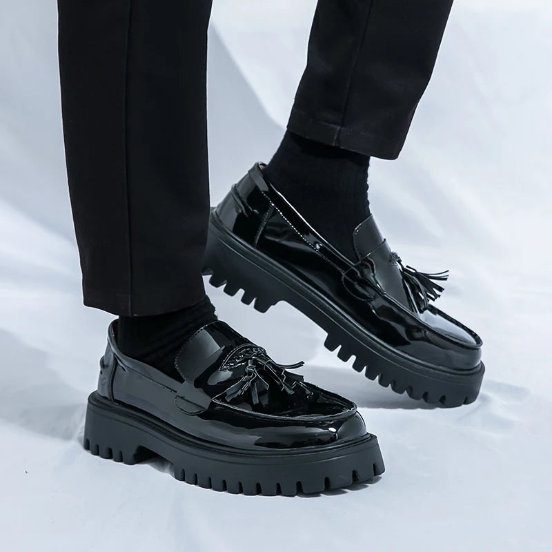 Casual Shoes Mens Comfortable Driving Loafers Light Moccasins Men Fashion Sequins Bling Party Wedding Black Dress Flats Tassel