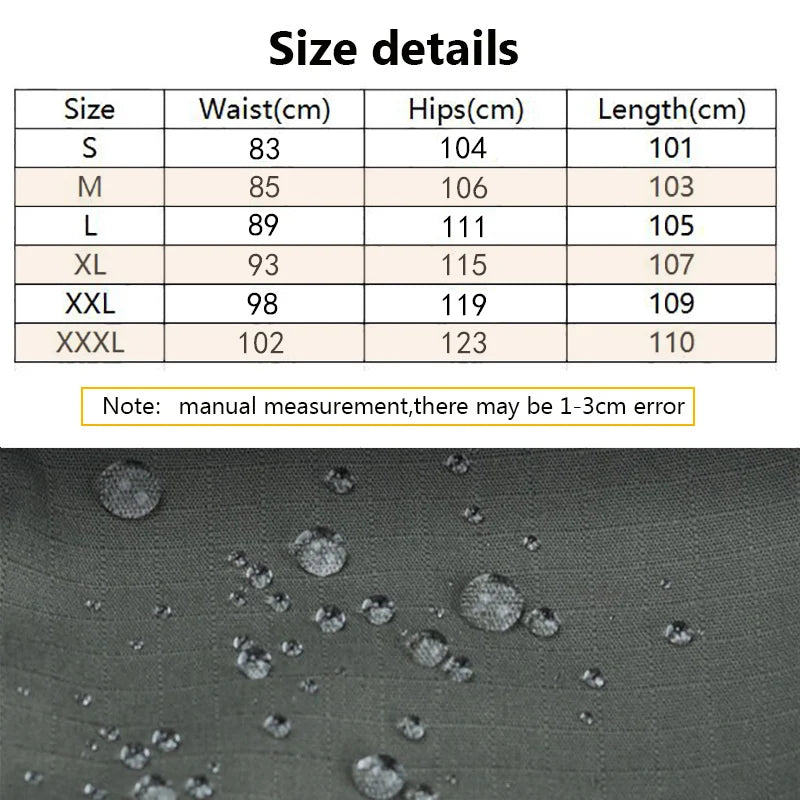 New Tactical Work Pants Men Outdoor Cargo Trousers Multi-pocket Waterproof Pant Autumn Spring Outdoor Workwear Hiking Trousers