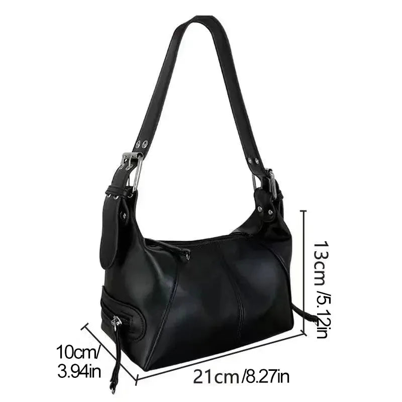 Y2K  Style Shoulder Bag Shoulder Purse For Girls Street Wear For Women Trendy Motorcycle Handbag Minimalist