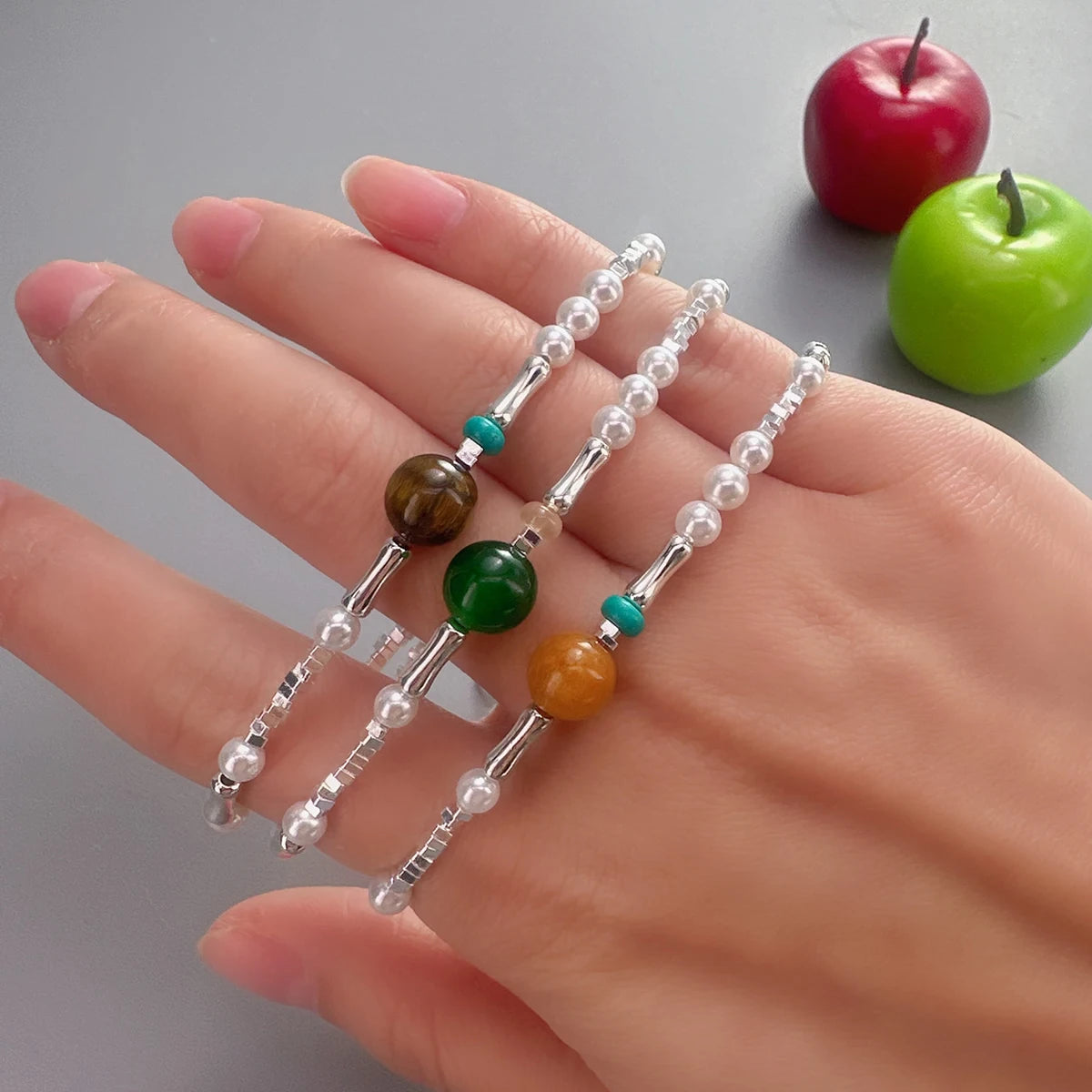 VENTFILLE 925 Sterling Silver Line Extremely fine Bracelet for Women Love Haert Bead Korean Ins Sweet Jewelry Gift Dropshipping