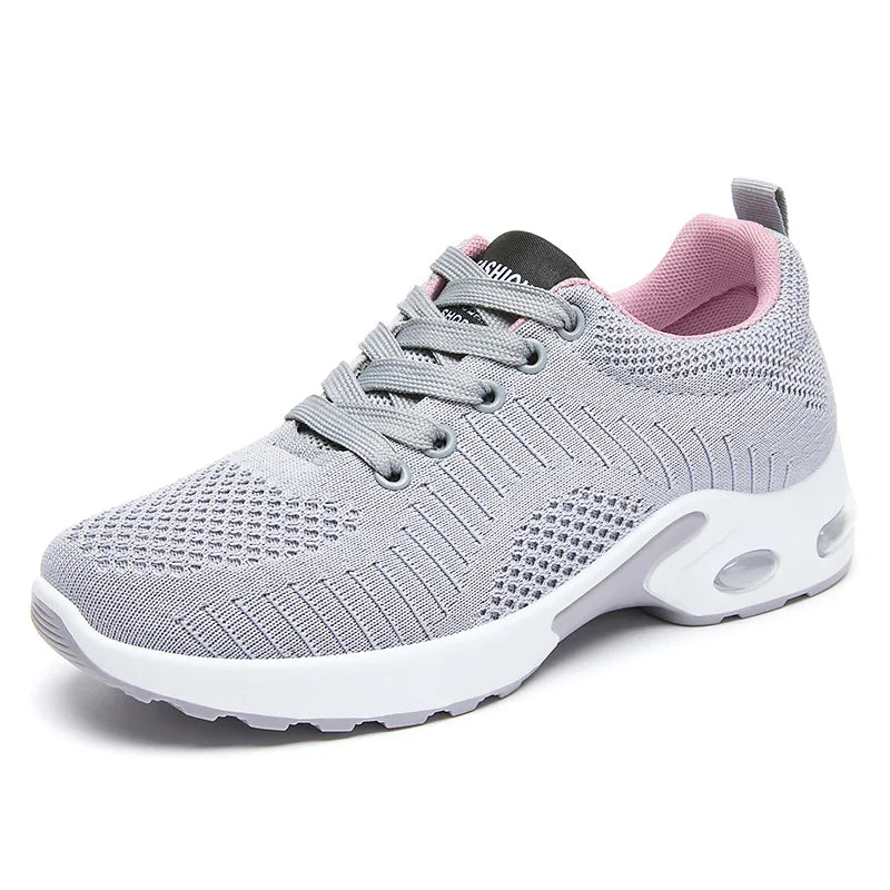 New Running Shoes Ladies Breathable Sneakers Summer Light Mesh Air Cushion Women's Sports Shoes Outdoor Lace Up Training Shoes