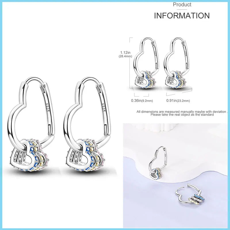 2025 New 925 Sterling Silver Hoop Earrings Flowers Zircon Drop Earrings Stud For Woman Fine Birthday Wedding Party Jewelry Gifts