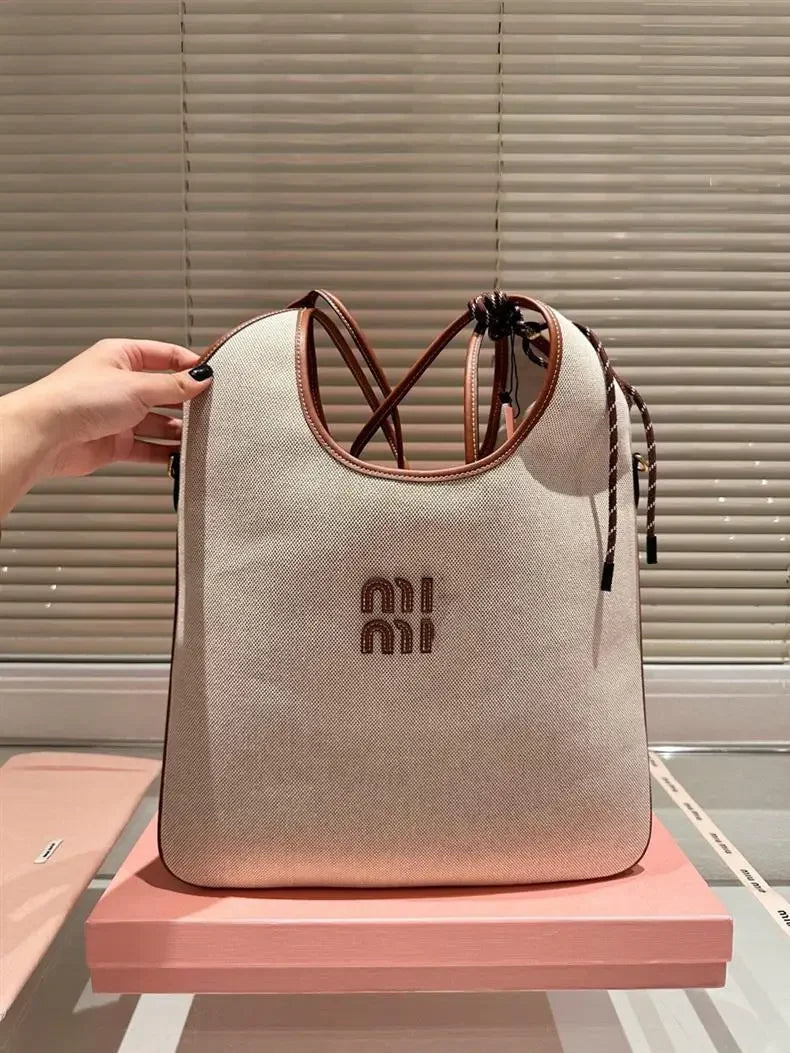 Canva Women's Cross-Border New Style Shoulder Bag HOBO Large Capacity Tote Bag Handheld Diagonal Bags College Style Bags