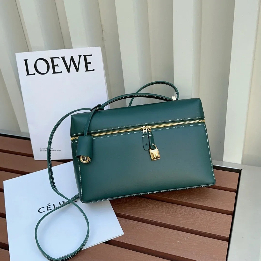 Lp27vintagecow Leather Extra Bag Casual Large Capacity Handbag Single Strap Soft Shape Autumn New Release Box Bag