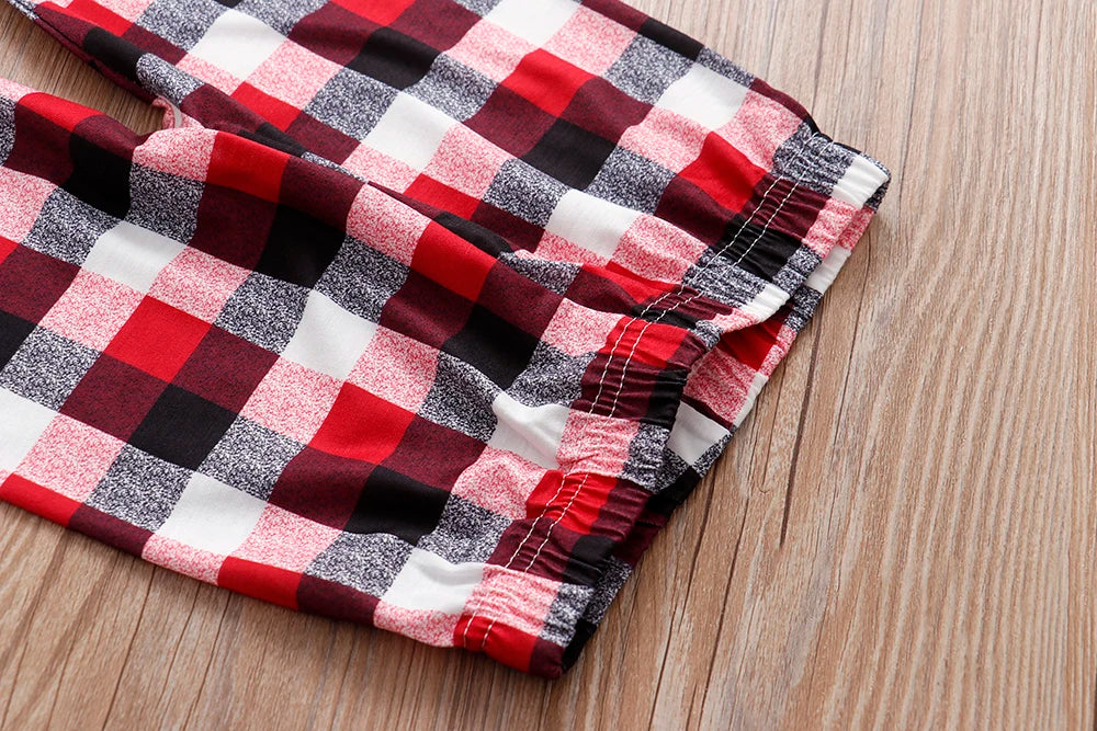 Family Matching Christmas Pajamas Sets Mother And Kids Pyjamas Deer Print Tops+Pants Xmas Sleepwear Baby Romper Pet Dog Clothes