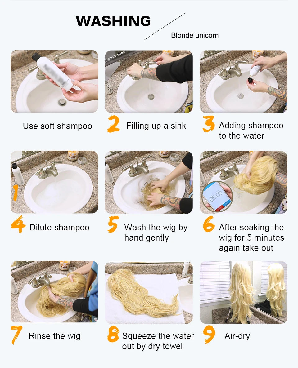 Long Ombre Blonde Synthetic Wigs Middle Part Natural Long Straight layering Wigs For Women Party Halloween Cosplay Daily Wear