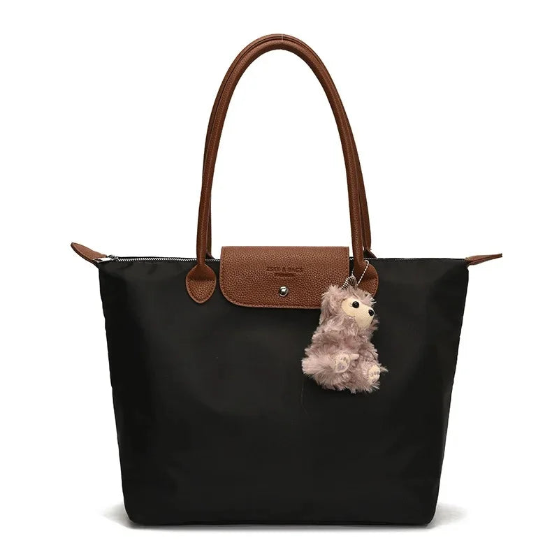 Eco-Friendly Dumpling Shape Tote Bag Versatile Ladies Handbag Single Shoulder Slant Cross Commuter Bag Soft Canvas Square Shape