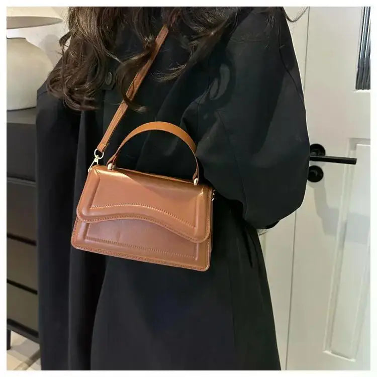 High Quality PU Leather Handbag Purse Women's Bag Solid Color Shoulder Crossbody Bags Lady Messenger Small Tote for Women Girls