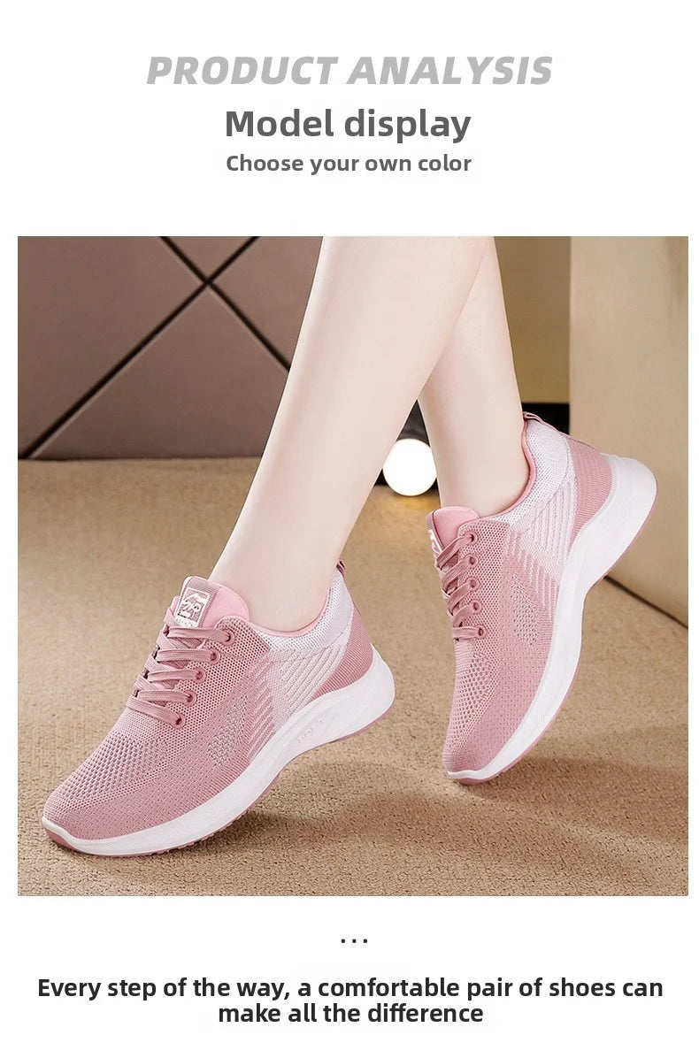 Women Platform Casual Sneakers Shoes Mesh Breathable Running Shoes Chunky Summer Sports Tenis Shoes 2025 Luxury Vulcanize Shoes