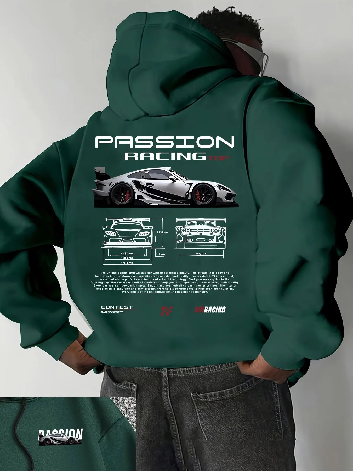 Men's casual hoodie alphabet print loose fit - Temu Bahrain streetwear 22ss men clothing hoodies hoodie men one piece haikyuu