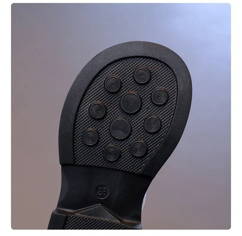 Spring Autumn Children's Leather Shoes with Bowknot Versatile Girls Fashion Mary Jane Shoes Causal Patchwork Kids Princess Shoes