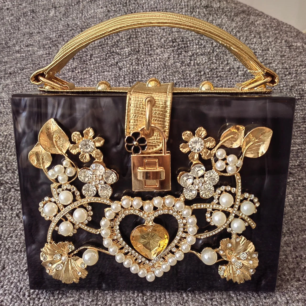 Girl Bling Sequined Women Metal Pearl White Clutch Bags Ladies Handbags With Heart Party Cocktail Evening Purse Bag Pink Handbag