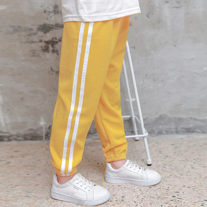 Summer Boys and Girls Thin Pants Kids Sport Wear Trousers Children's Clothes Comfortable Breathable Candy Color Pants