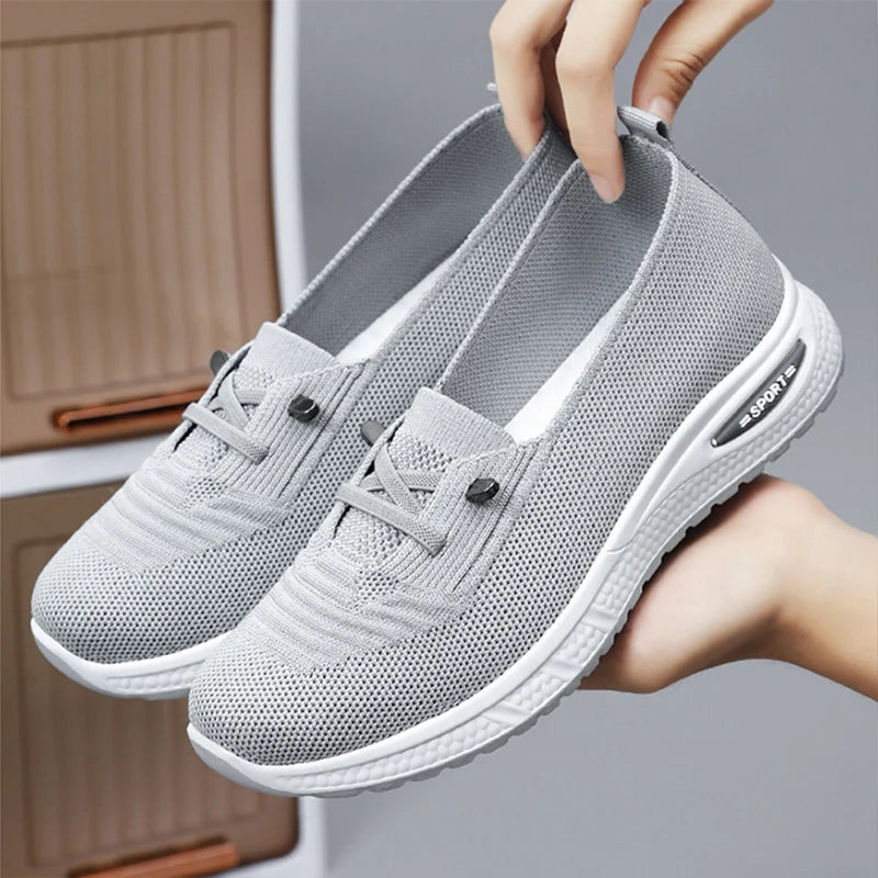 Summer Women's Sneakers Breathable Slip on Walking Shoes Mesh Low Top Womens Vulcanized Shoes Soft Sole Lightweight Women Shoes
