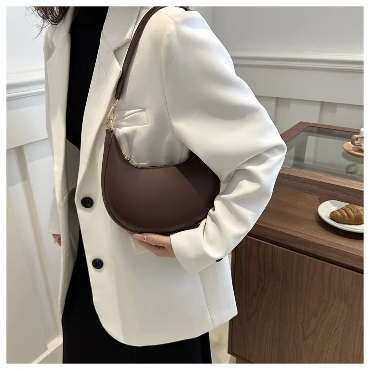 New Fashionable High-end Moon-shaped Baseball Bag Showing Luxury Women's Single Shoulder Bag Elegant lady Handbags bolso mujer