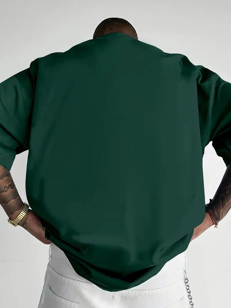 Men's 100% pure cotton fashionable casual sports loose trendy doll graffiti printed round neck short sleeved T-shirt top