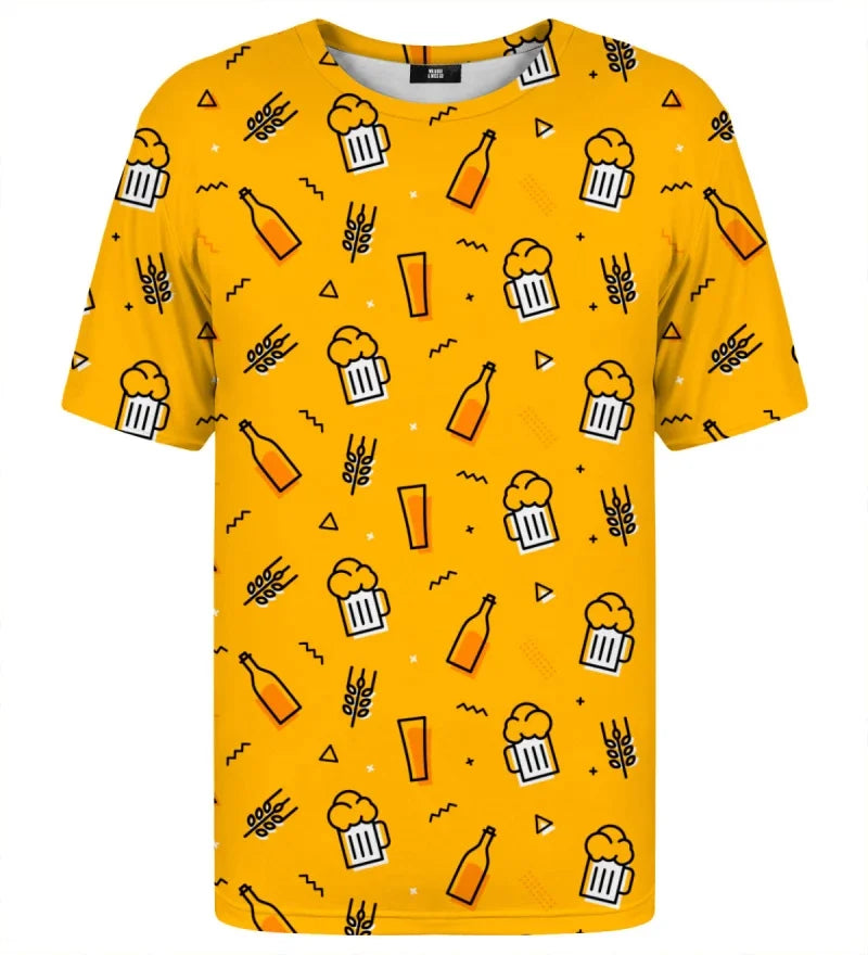 Beer Lover Cosplay T-shirt For Men Clothes Funny Humor Short Sleeve T Shirts Harajuku Fashion Cartoon Pattern Party Trend Tee