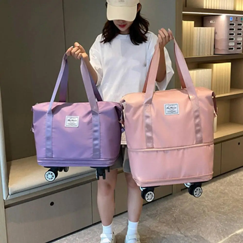 Travel Portable Large Capacity Detachable Universal Wheel Storage Bag Check-In Bag with Wheel Double Layer Carry-On Bag